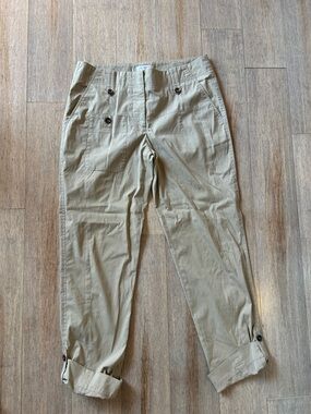 Gunex Brunello Cucinelli Pleated Beige Cotton Slim Tapered Pants Women’s US 6